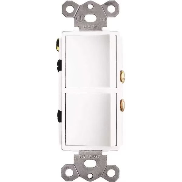 2-Function Rocker Combination Switch in White 120-Volt, 15 AMPX2, National Brand Alternative, Mfr#: FSR-500-W7